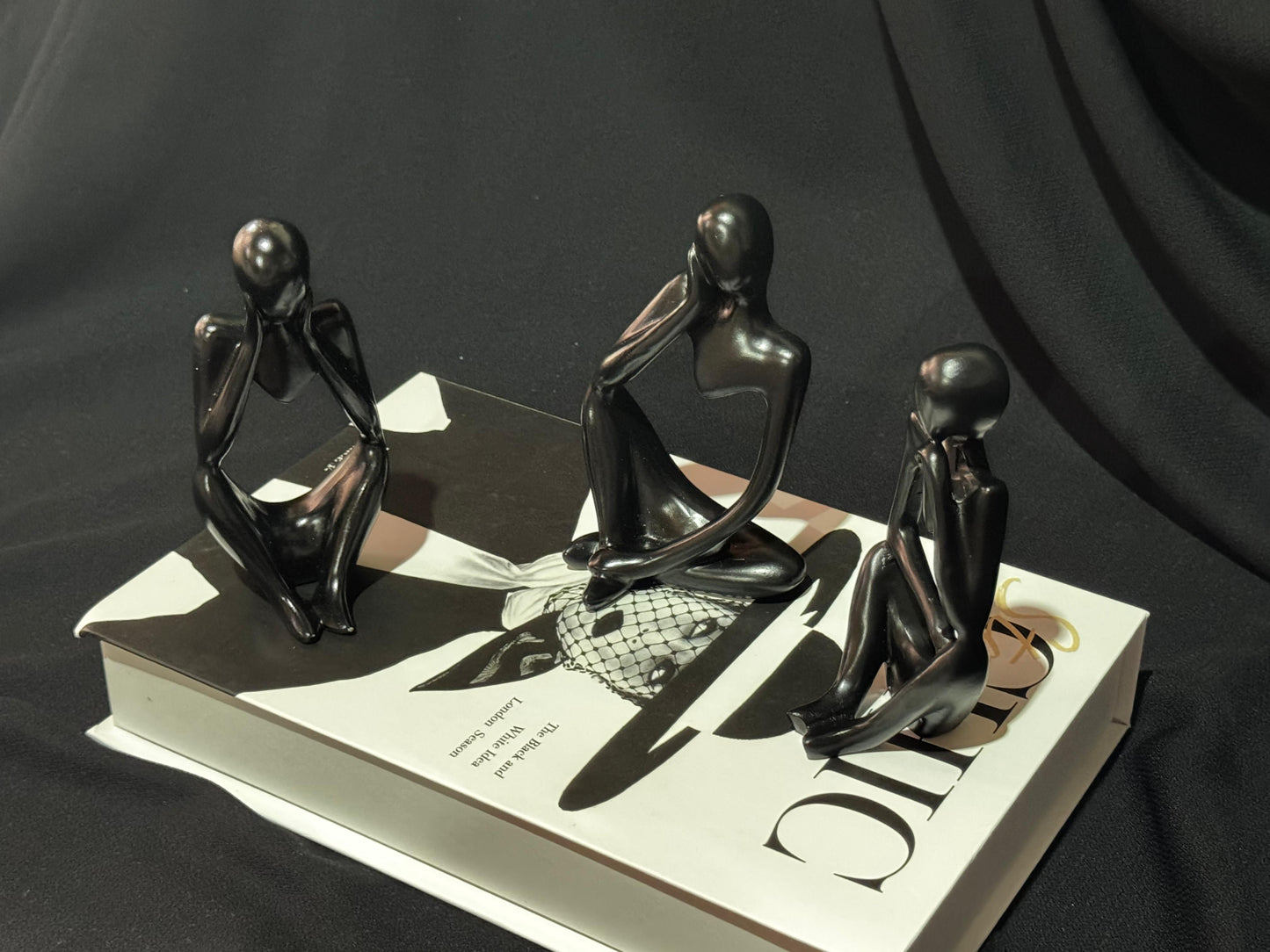 Set of 3 Thinker Statues – Modern Decorative Sculptures for Home & Office