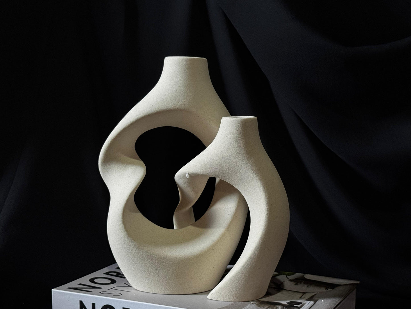 2 PCS ceramic cross-vase bohemian style