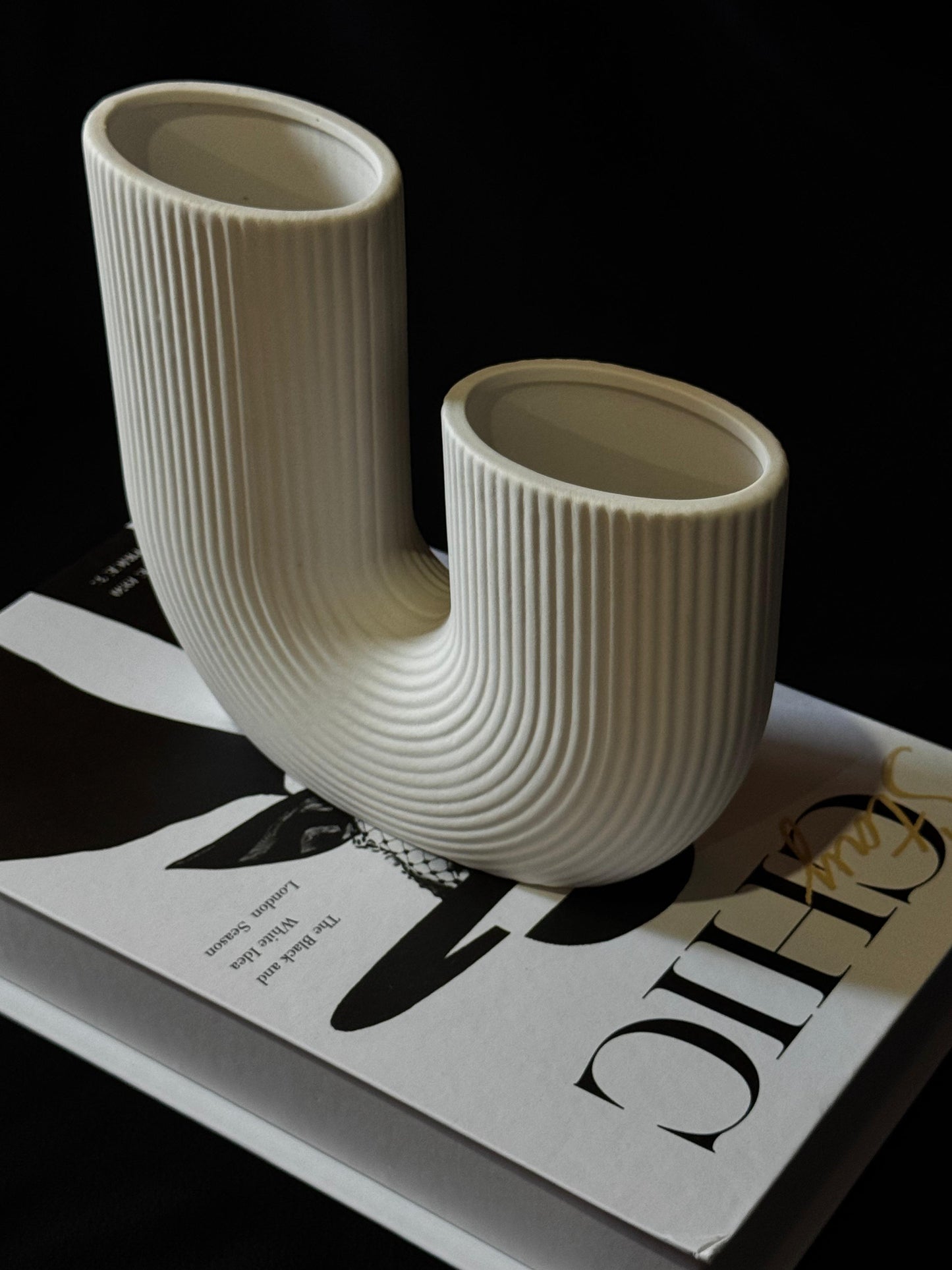 Minimalist U-Shape Ceramic Vase