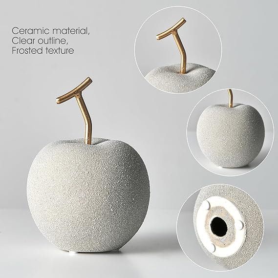 Ceramic Apple Sculpture – Modern Decorative Accent for Home & Office
