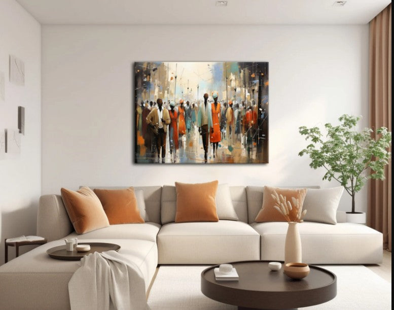 Urban Rhythm – Abstract City Crowd Digital Painting