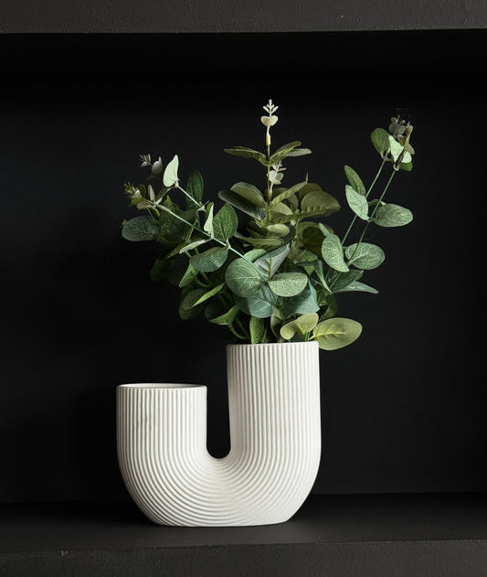 Minimalist U-Shape Ceramic Vase