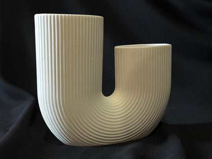 Minimalist U-Shape Ceramic Vase