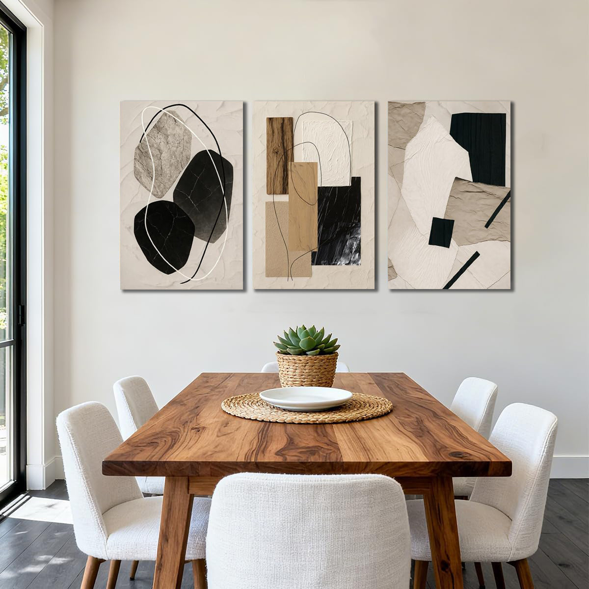 BINCUE Abstract Modern Wall Art Decor-Neutral Painting Prints Artwork for Living Room Bedroom