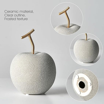 Ceramic Apple Sculpture – Modern Decorative Accent for Home & Office