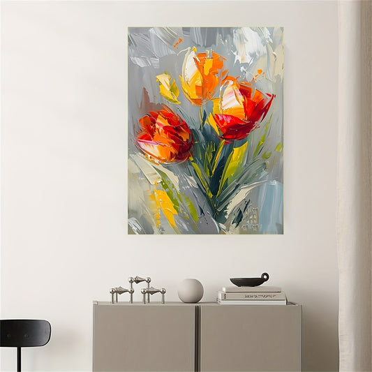 Abstract Tulip Faux-Texture Canvas Print