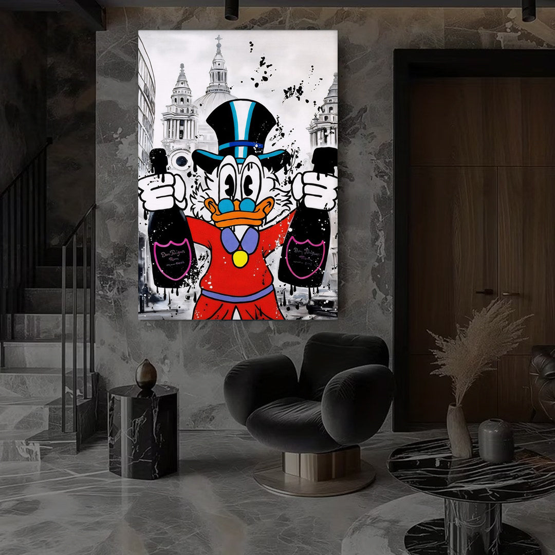 Scrooge McDuck London Art Canvas, Pop Art