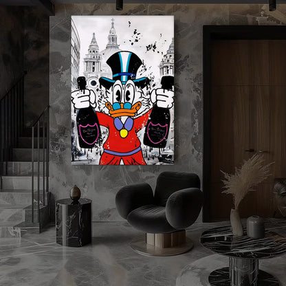 Scrooge McDuck London Art Canvas, Pop Art