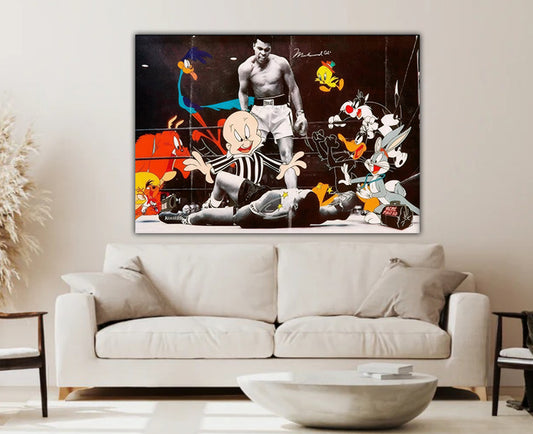 Muhammad Ali Cartoons Boxing Canvas Art