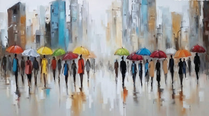 Poetic Painting - Pulse beneath the rain-canvas