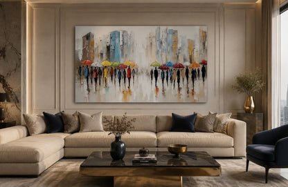 Poetic Painting - Pulse beneath the rain-canvas