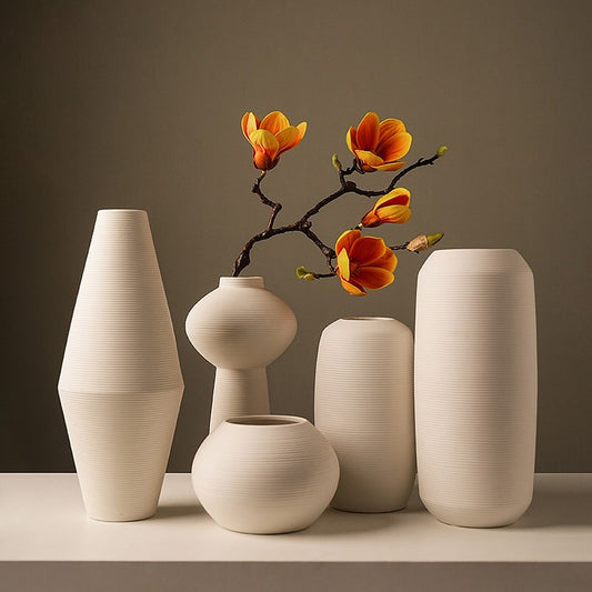 Abstract Bohemian Ceramic Flower Vases – Artistic Home Décor