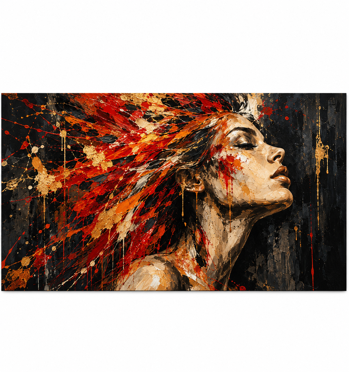Burning Thoughts abstract portrait canvas artwork