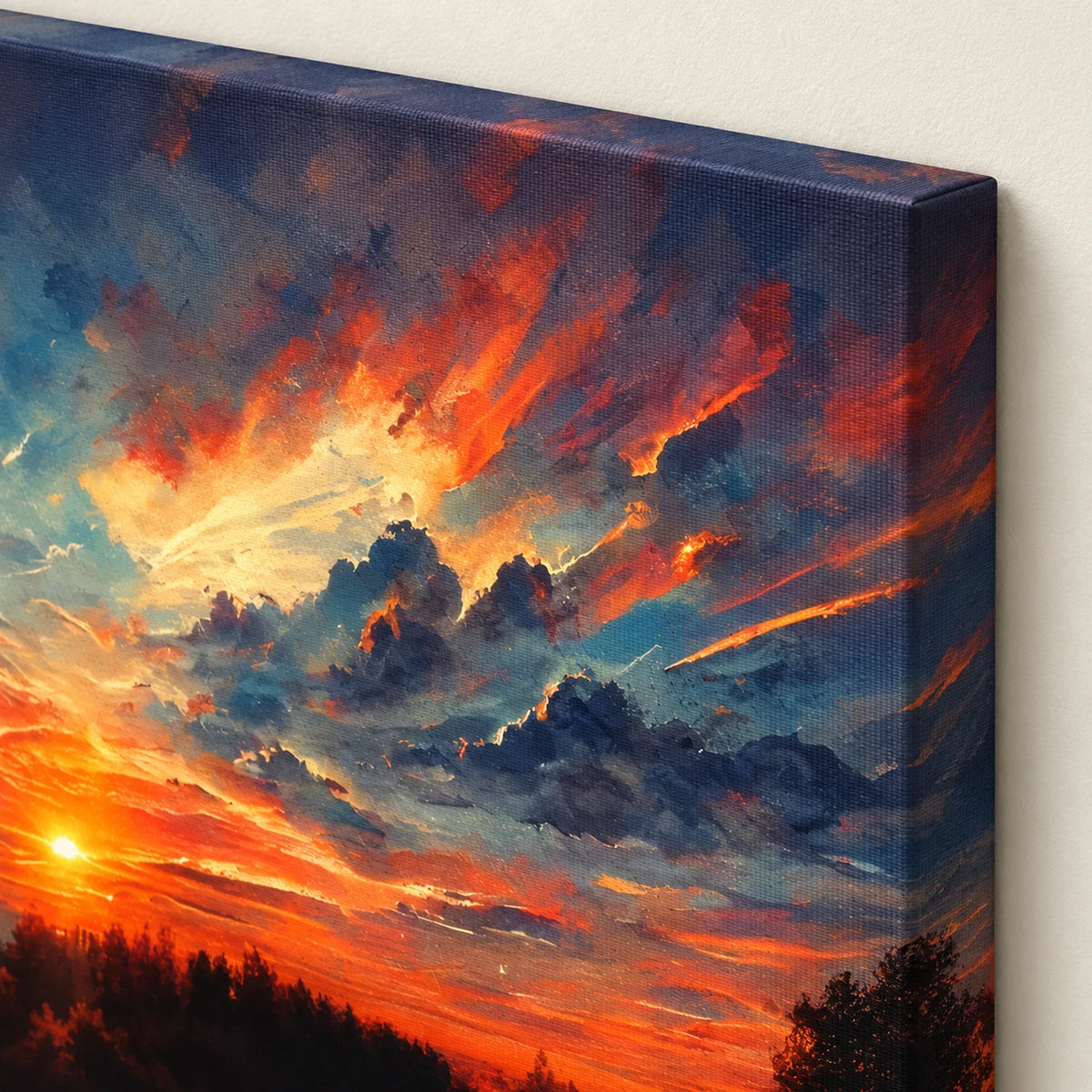 Ember Horizon sunset canvas print — thickness